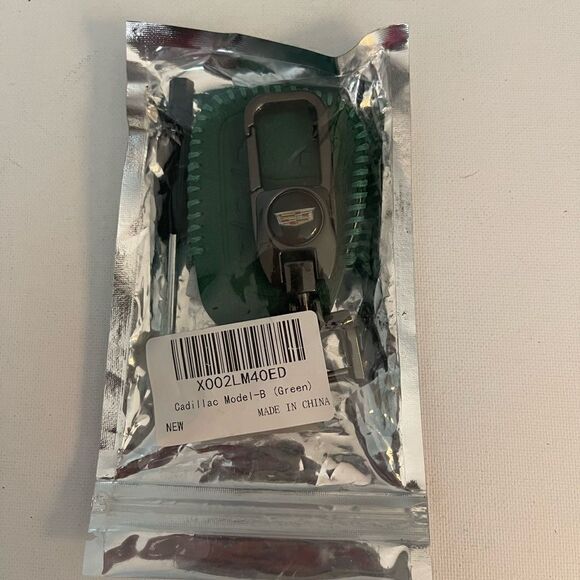 Cadillac Key Fob Keychain & Fob Case Cover in Green Leather NWT - Picture 6 of 7